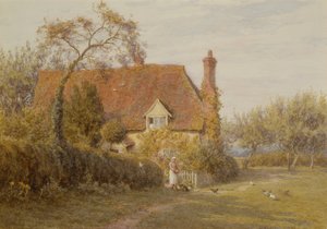 Hedges Farm, East End Farm, Pinner (lápis e aquarela) de Helen Allingham