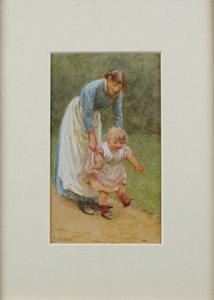 Henry com enfermeira, 1884 de Helen Allingham