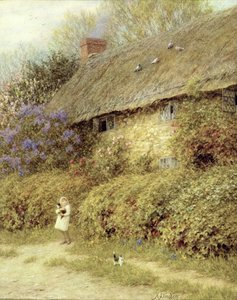 Old Cottage at Freshwater, Isle of Wight (aquarela sobre papel) de Helen Allingham