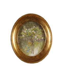 Rose Bush e Irises (aquarela sobre papel) de Helen Allingham