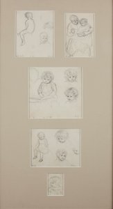 Esboços de Henry Allingham, c.1884 (lápis sobre papel) de Helen Allingham