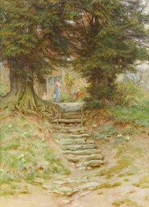 Primavera no Crocken Hill, Kent (wc no papel) de Helen Allingham