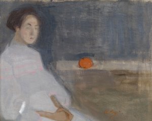 Ilustração de Traje I (Rapariga com Laranja, A Filha do Padeiro) de Helene Schjerfbeck