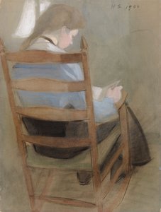 Menina a Ler (Menina Sentada) de Helene Schjerfbeck