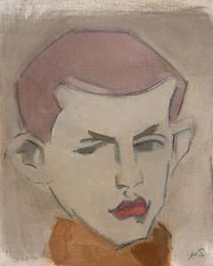 O Lenhador, estudo da cabeça de Helene Schjerfbeck