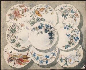 Esboços para desenhos de pratos de Helmer Osslund