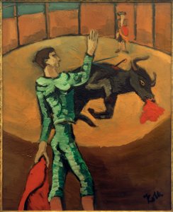 Arena com toureiro e touro moribundo (Tauromachie III)