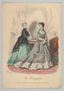 Duas Mulheres com Espelho, nº 868, de La Elegancia San Sebastian, século XIX. de Heloise Leloir