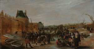 Brincadeira sobre um Canal Congelado numa Cidade de Hendrick Avercamp (copy after)