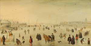 Uma cena no gelo de Hendrick Avercamp