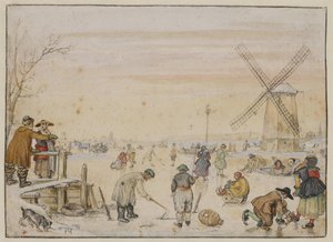 Diversão no gelo de Hendrick Avercamp