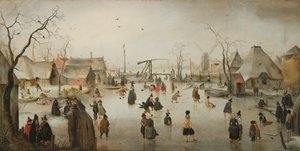 Cena no gelo de Hendrick Avercamp