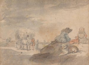 Paisagem com carro de feno de Hendrick Avercamp