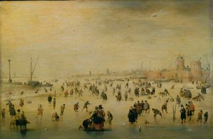 Cena de patinagem de Hendrick Avercamp