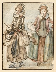 Duas mulheres de pé de Hendrick Avercamp