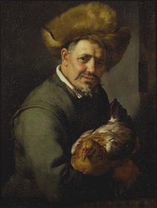 Velho homem com uma galinha, 1630