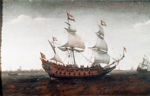 Navio holandês em alto mar (Pintura