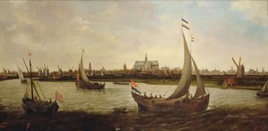Vista de Haarlem do norte (óleo sobre tela) de Hendrick Cornelisz. Vroom