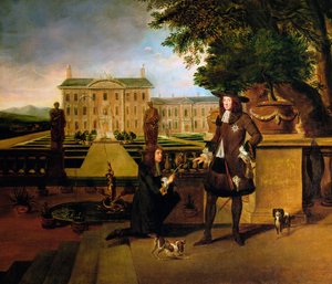 John Rose, o jardineiro do rei, apresentando Carlos II com um abacaxi, século XVII