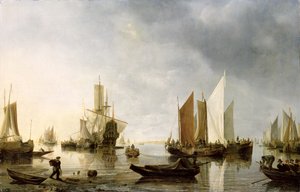Porto com navios ancorados, 1655-60 de Hendrick Dubbels
