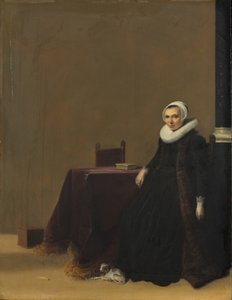 Retrato de uma mulher com um cachorro, c.1635