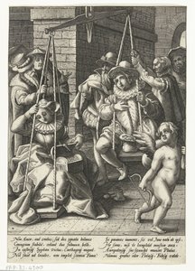 A Balança de Casamento
O dinheiro é o amor regente
A Balança de Casamento
Provérbios depois de Karel van Mander (título da série) de Hendrick Goltzius (attributed to workshop of)