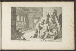 Apollo seduz Leucothea
Metamorfoses de Ovid (título da série)
Recriações de P. Ovidius Naso (título da série) de Hendrick Goltzius (workshop of)