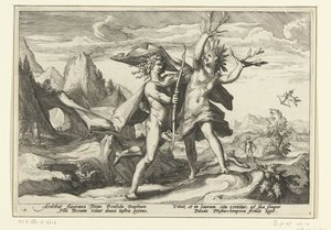 Daphne transforma-se numa árvore de louro
Metamorfoses de Ovid (título da série) de Hendrick Goltzius (workshop of)