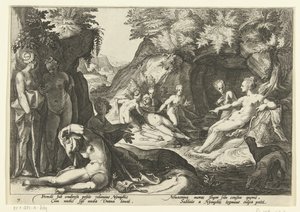 Diana descobre a gravidez de Callisto . Metamorfoses de Ovídio (título da série) de Hendrick Goltzius (workshop of)