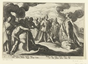 Os deuses pedem ao deus sol que volte a montar na sua carruagem
Metamorfoses de Ovid (título da série) de Hendrick Goltzius (workshop of)