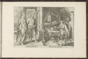 Juno e Júpiter procuram conselho de Tiresias
Metamorfoses de Ovid (título da série)
Recriações de P. Ovidius Naso (título da série) de Hendrick Goltzius (workshop of)