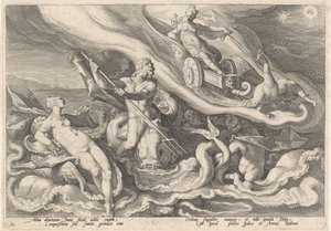 Juno reclama com Thetis e Oceanus Metamorfoses de Ovídio (título da série) de Hendrick Goltzius (workshop of)