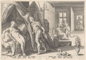 Mercúrio visita Herse
Metamorfoses por Ovid (título da série) de Hendrick Goltzius (workshop of)