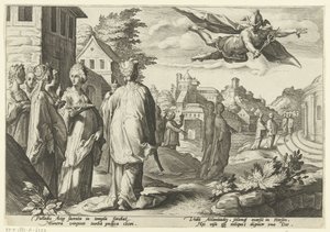Mercúrio se apaixona por Herse Metamorfoses de Ovídio (título da série) de Hendrick Goltzius (workshop of)