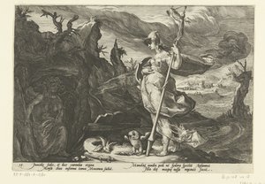 Minerva pede inveja para acender ciúmes em Aglauros
Metamorfoses de Ovid (título da série) de Hendrick Goltzius (workshop of)