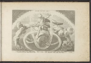 Ordem no caos
Criação dos quatro elementos
Ovidii Metam. Lib. I (título sobre o objecto)
Metamorfoses de Ovid (título da série)
Recriações de P. Ovidius Naso (título da série) de Hendrick Goltzius (workshop of)