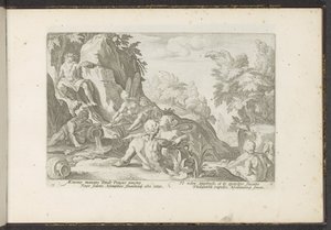 Peneu visitado por outros deuses do rio Metamorfoses de Ovídio (título da série) Recriações de P. Ovidius Naso (título da série) de Hendrick Goltzius (workshop of)