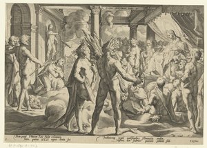 Phaeton no palácio de Helios
Metamorfoses de Ovid (título da série) de Hendrick Goltzius (workshop of)
