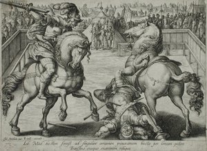 Um duelo a cavalo de Hendrick Goltzius