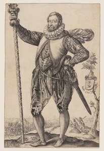 Um homem-pique virado para a esquerda de Hendrick Goltzius