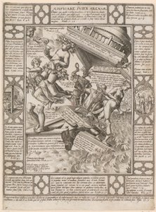 Aedificare super Arenam, folha 7 da série «Alegorias da fé cristã» de Hendrick Goltzius