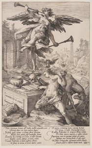 Alegoria da fama e da história, de Os heróis romanos de Hendrick Goltzius