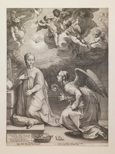 Anunciação, da série «A Vida da Virgem» de Hendrick Goltzius