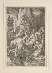 Enterro de Cristo (The Entombment), de The Passion, #11 numa série de 12 gravuras de Hendrick Goltzius