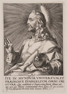 Cristo (como Salvator Mundi), de Cristo, dos Apóstolos e de São Paulo com o Credo de Hendrick Goltzius