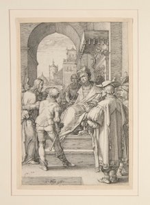 Cristo Antes de Pilatos, de The Passion, #5 numa série de 12 gravuras de Hendrick Goltzius