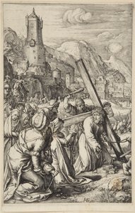 Cristo carregando a cruz de Hendrick Goltzius