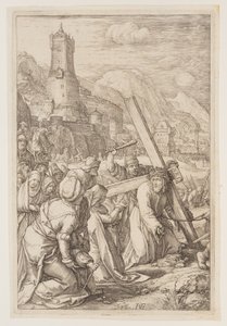 Cristo carregando a cruz, de A Paixão de Hendrick Goltzius
