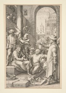 Cristo coroado de espinhos, de A Paixão, nº 7 em uma série de 12 gravuras de Hendrick Goltzius