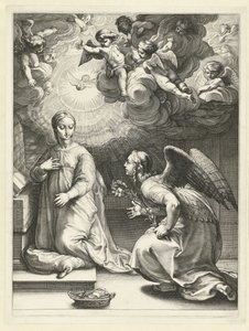 A Anunciação
O início da vida de Maria (título da série)
Obras-primas (título da série) de Hendrick Goltzius